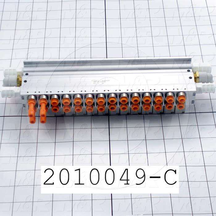 Valves, Electro Mechanical Type, 3 Position / 5 Way Operation, Double Coil, 24 VDC Coil Voltage, 12 Stations, Viton Seal, 0.7 MPa Max. Pressure
