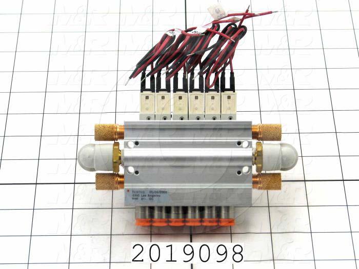 Valves, Electro Mechanical Type, 3 Position / 5 Way Operation, Double Coil, 24 VDC Coil Voltage, 6 Stations, Special Seal, With Built-in Fittings, 1.0 MPa Max. Pressure, .30 CCV