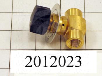 Valves Mechanical / Hand, Manual Valve Type, 1/4" NPT Female Port In, 1/4" NPT Female Port Out, 2 Position 3 Way Operation, 50 scfm Flow @ 100 psig