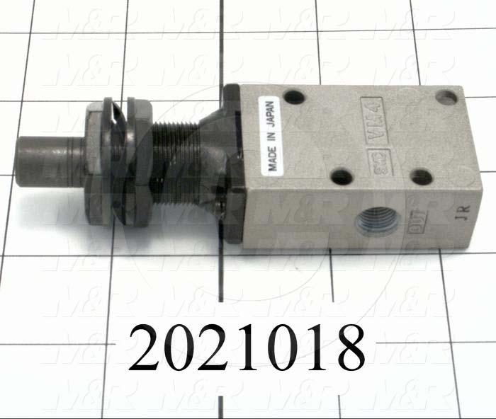 Valves Mechanical / Hand, Manual Valve Type, 1/8" NPT Port In, 1/8" NPT Port Out, 2 Position 3 Way Operation, .38 CCV