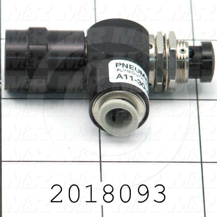 Valves Mechanical / Hand, Push Button Manual Valve Type, 1/8" NPT Port In, 1/4" OD Port Out, 3 Way Operation