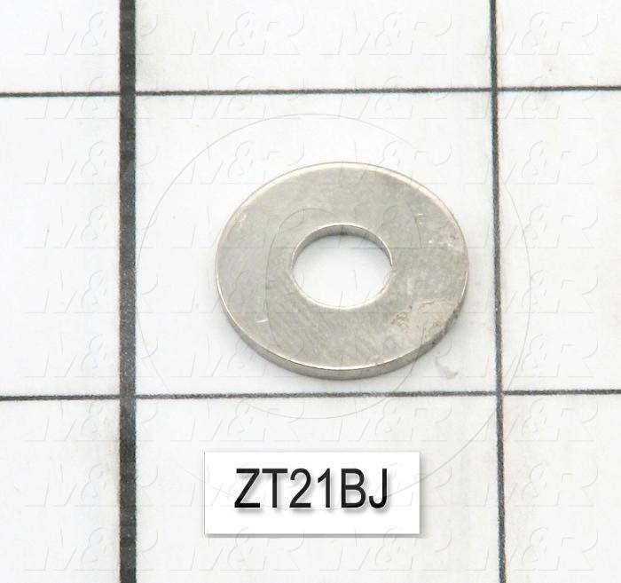 Washers and Shims, Bronze, Flat Washer Type, 1/4 in. Screw Size, Inside Diameter 0.267", Outside Diameter 0.687", 0.053" Thickness, Nickel