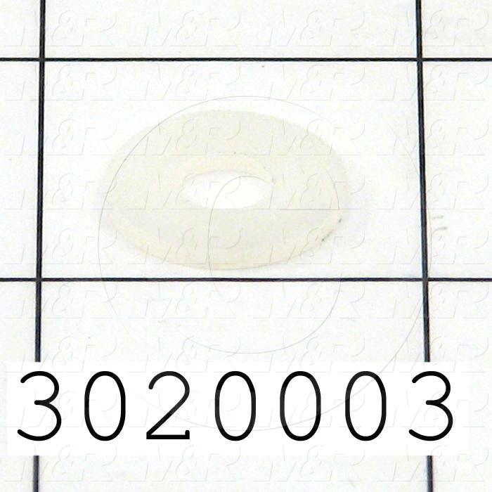 Washers and Shims, Nylon, Flat Washer Type, 1/4 in. Screw Size, Inside Diameter 0.256", Outside Diameter 0.500", 0.062" Thickness, Plain