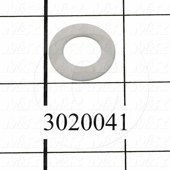 Washers and Shims, PTFE, Flat Washer Type, 5/8 in. Screw Size, Inside Diameter 0.75 in., Outside Diameter 1.25 in., 0.067" Thickness