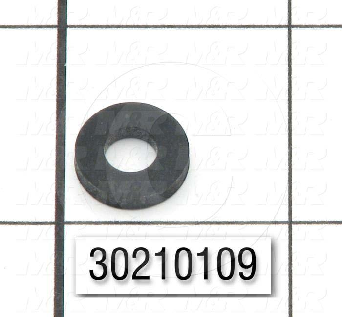 Washers and Shims, Rubber, Round Hole Washer Type, 1/4 in. Screw Size, Inside Diameter 0.230", Outside Diameter 0.500", 0.093" Thickness, Black