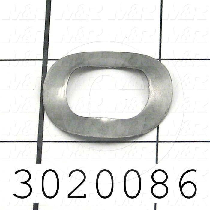 Washers and Shims, Stainless Steel, Wave Washer Type, 5/8 in. Screw Size, Inside Diameter 0.713", Outside Diameter 1.130", 0.016" Thickness, Plain