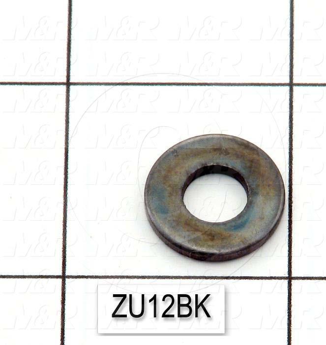 Washers and Shims, Steel, Flat Washer Type, 1/4 in. Screw Size, Inside Diameter 0.281", Outside Diameter 0.625", 0.065" Thickness, Black Oxide