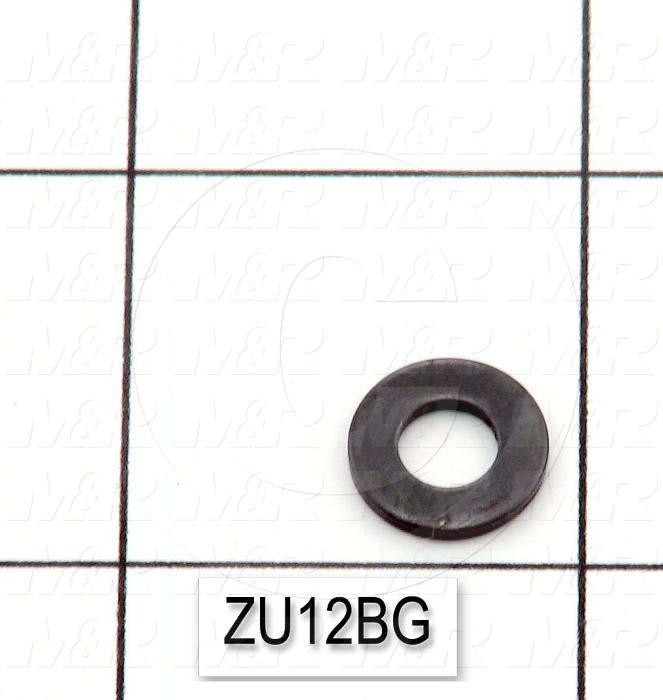Washers and Shims, Steel, Flat Washer Type, #10 Screw Size, Inside Diameter 0.219", Outside Diameter 0.438 in., 0.05 in. Thickness, Black Oxide