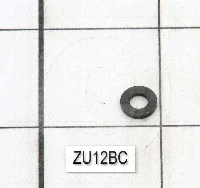 Washers and Shims, Steel, Flat Washer Type, #6 Screw Size, Inside Diameter 0.156", Outside Diameter 0.31 in., 0.049" Thickness, Black Oxide