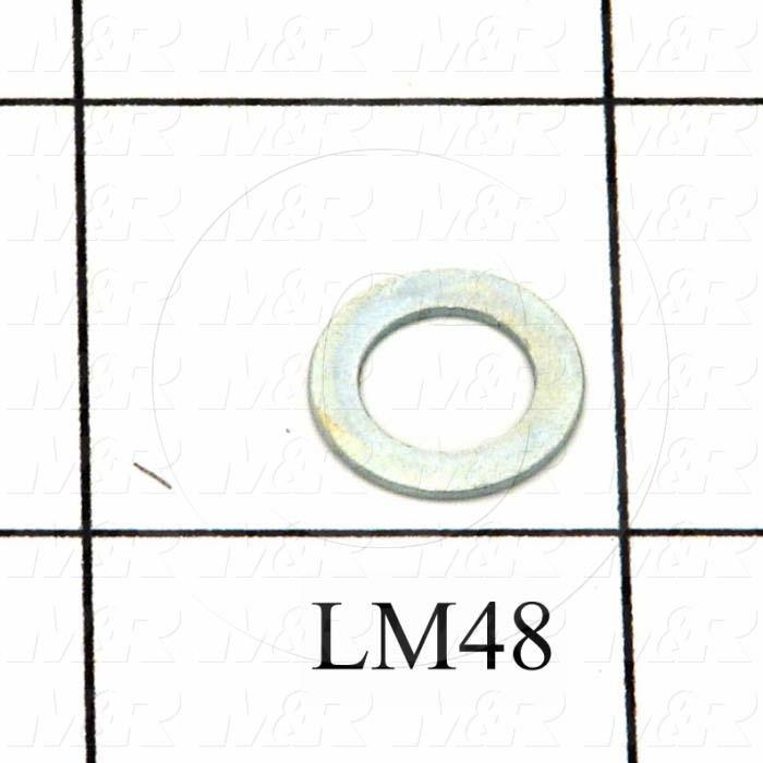 Washers and Shims, Steel, Flat Washer Type, Inside Diameter 0.328", Outside Diameter 0.518", 0.029" Thickness, Zinc
