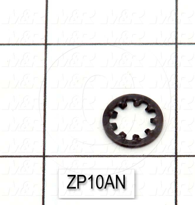 Washers and Shims, Steel, Internal Tooth Washer Type, 1/4 in. Screw Size, Inside Diameter 0.267", Outside Diameter 3.000", 0.025 in. Thickness, Black Oxide