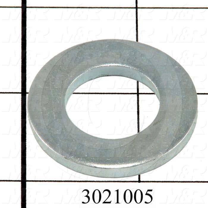 Washers and Shims, Steel, SAE Washer Type, 3/4 in. Screw Size, Inside Diameter 0.813", Outside Diameter 1.50 in., 0.140" Thickness, Zinc