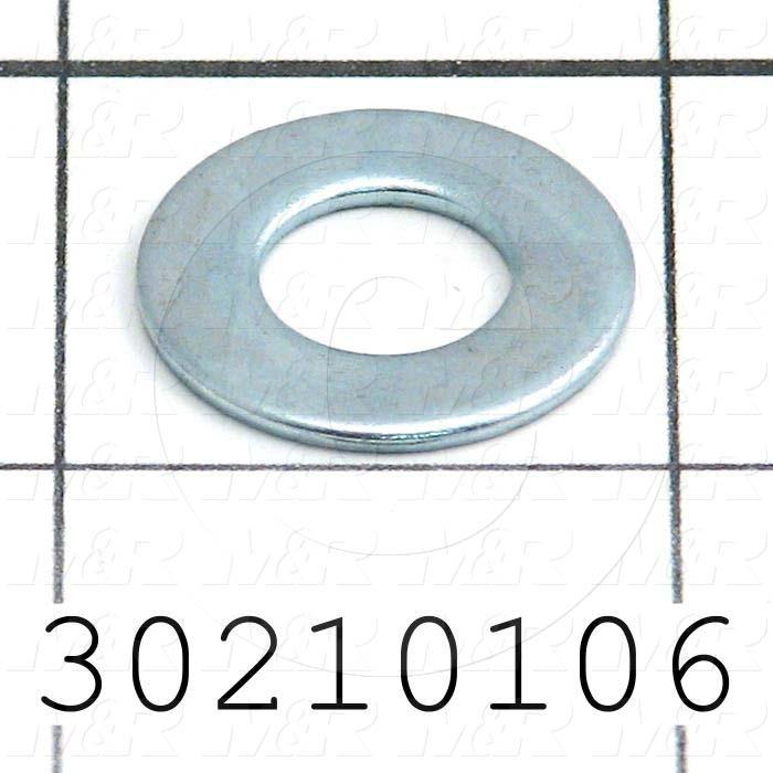 Washers and Shims, Steel, SAE Washer Type, 3/8 in. Screw Size, Inside Diameter 0.406", Outside Diameter 0.813 in., 0.062" Thickness, Zinc