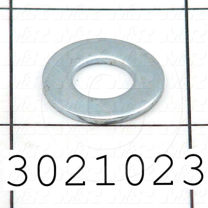 Washers and Shims, Steel, SAE Washer Type, 5/16" Screw Size, Inside Diameter 0.344", Outside Diameter 0.687", 0.062" Thickness, Zinc