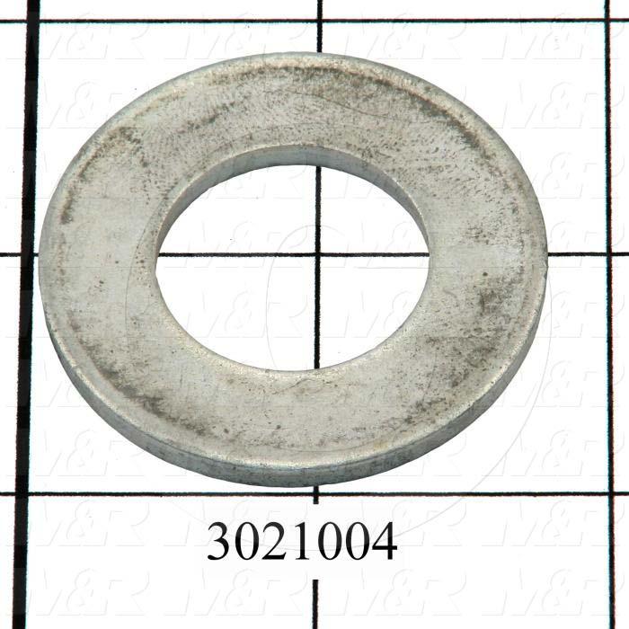 Washers and Shims, Steel, SAE Washer Type, 7/8" Screw Size, Inside Diameter 0.938", Outside Diameter 1.75", 0.140" Thickness, Zinc