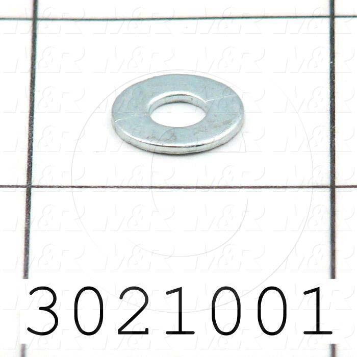 Washers and Shims, Steel, SAE Washer Type, #8 Screw Size, Inside Diameter 0.188", Outside Diameter 0.438 in., 0.047" Thickness, Zinc