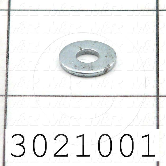 Washers and Shims, Steel, SAE Washer Type, #8 Screw Size, Inside Diameter 0.188", Outside Diameter 0.438 in., 0.047" Thickness, Zinc