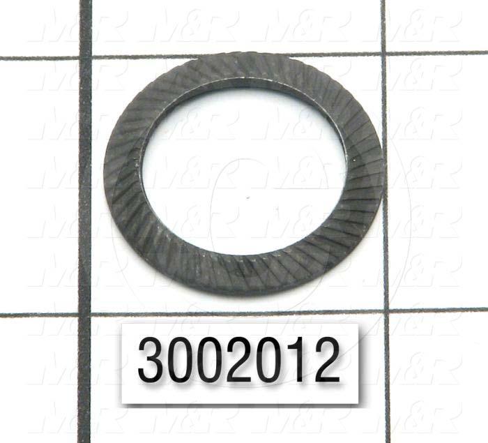 Washers and Shims, Steel, Serrated Belleville Washer Type, 5/8 in. Screw Size, Inside Diameter 0.669", Outside Diameter 0.945", 0.08" Thickness