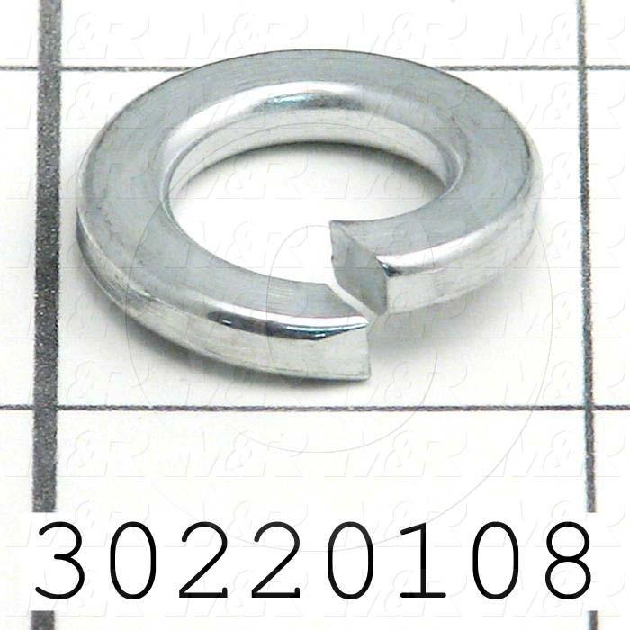 Washers and Shims, Steel, Split Lock Washer Type, 1/2 in. Screw Size, Inside Diameter 0.50 in., Outside Diameter 0.87 in., 0.12 in. Thickness, Zinc