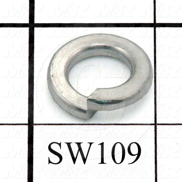Washers and Shims, Steel, Split Lock Washer Type, 1/2 in. Screw Size, Inside Diameter 0.512", Outside Diameter 0.869", 0.125" Thickness, Zinc