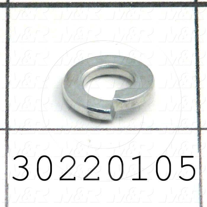 Washers and Shims, Steel, Split Lock Washer Type, 1/4 in. Screw Size, 0.047" Thickness, Zinc