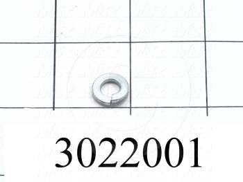 Washers and Shims, Steel, Split Lock Washer Type, 1/4 in. Screw Size, Inside Diameter 0.250", Outside Diameter 0.468", 0.062" Thickness, Zinc