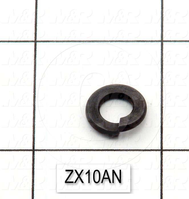 Washers and Shims, Steel, Split Lock Washer Type, 1/4 in. Screw Size, Inside Diameter 0.250", Outside Diameter 0.48 in., 0.062" Thickness, Black Oxide
