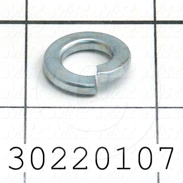 Washers and Shims, Steel, Split Lock Washer Type, 3/8 in. Screw Size, Inside Diameter 0.38 in., Outside Diameter 0.687", 0.094" Thickness, Zinc