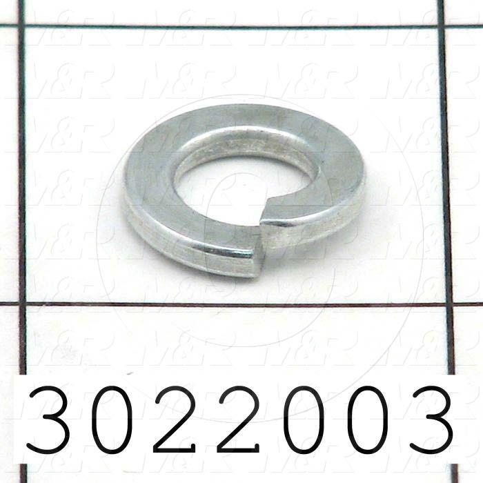 Washers and Shims, Steel, Split Lock Washer Type, 5/16" Screw Size, Inside Diameter 0.313", Outside Diameter 0.583", 0.078" Thickness, Zinc