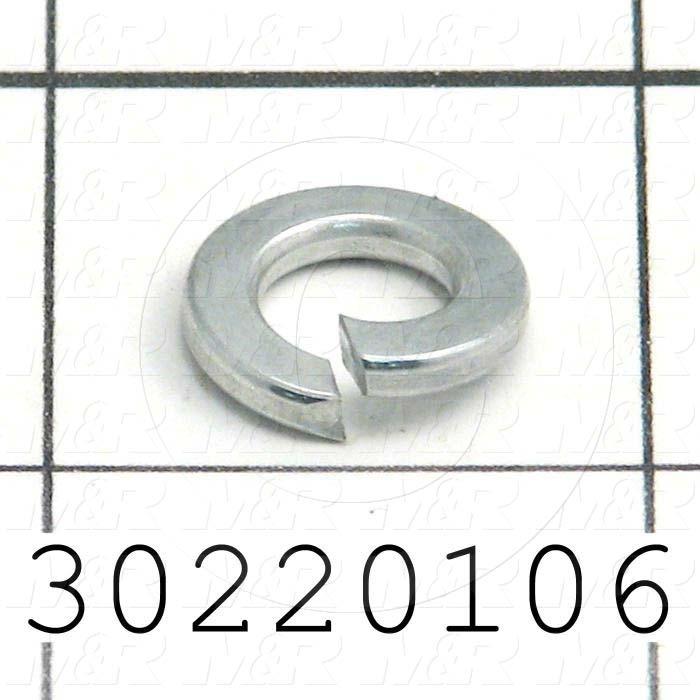 Washers and Shims, Steel, Split Lock Washer Type, 5/16" Screw Size, Inside Diameter 0.32", Outside Diameter 0.59", 0.07 in. Thickness, Zinc