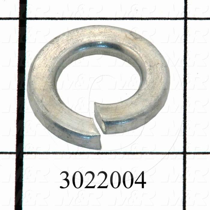 Washers and Shims, Steel, Split Lock Washer Type, 7/16" Screw Size, Inside Diameter 0.437", Outside Diameter 0.778", 0.109" Thickness, Zinc