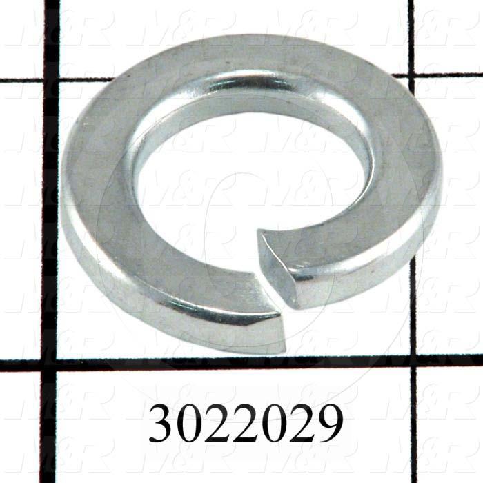 Washers and Shims, Steel, Split Lock Washer Type, 9/16" Screw Size, Inside Diameter 0.563", Outside Diameter 0.97 in., 0.140" Thickness, Zinc