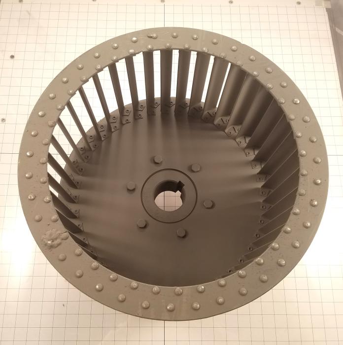 Wheel, Wheel Diameter 15", Inlet Double, Bore Size 2.19", Temperature Rating 500F, Max. Air flow 8000CFM, Max. RPM 1640