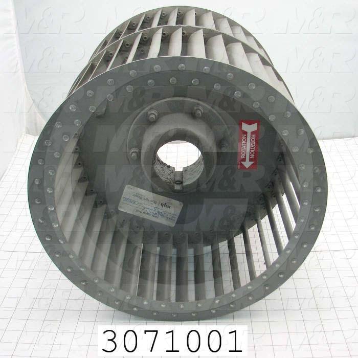 Wheel, Wheel Diameter 15", Inlet Double, Bore Size 2.94", Temperature Rating 500F, Max. Air flow 8000CFM, Max. RPM 1650