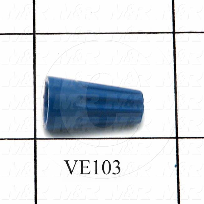 Wire Connector, Blue, 22AWG Minimum Wire Size, 14AWG Maximum Wire Size
