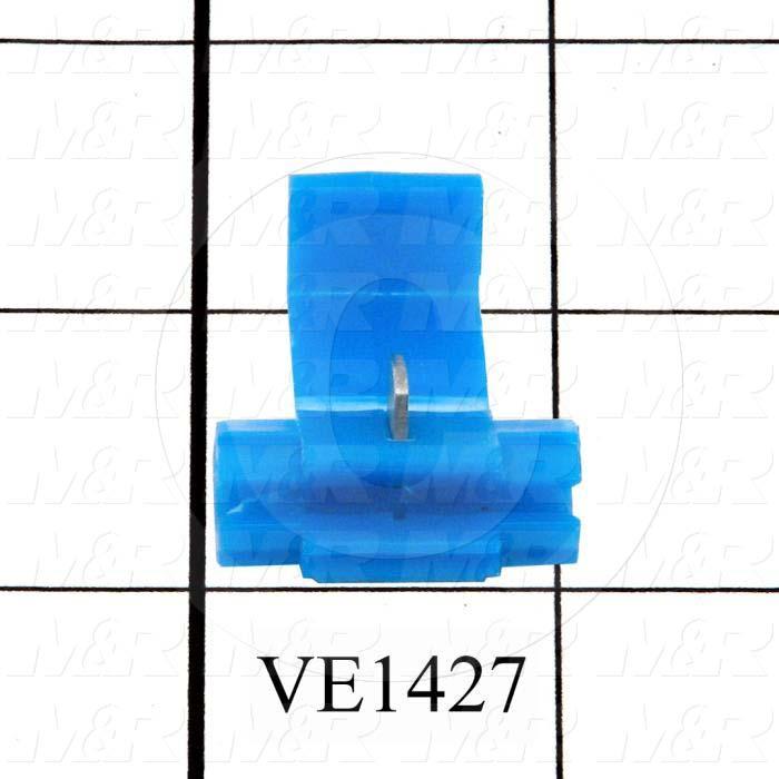 Wire Connector, Insulation Displacement Connector, Blue, 2, 18AWG Minimum Wire Size, 2, 14AWG Maximum Wire Size, 600V, Stranded Wire