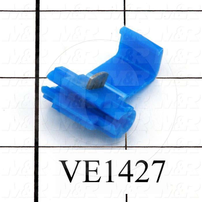 Wire Connector, Insulation Displacement Connector, Blue, 2, 18AWG Minimum Wire Size, 2, 14AWG Maximum Wire Size, 600V, Stranded Wire
