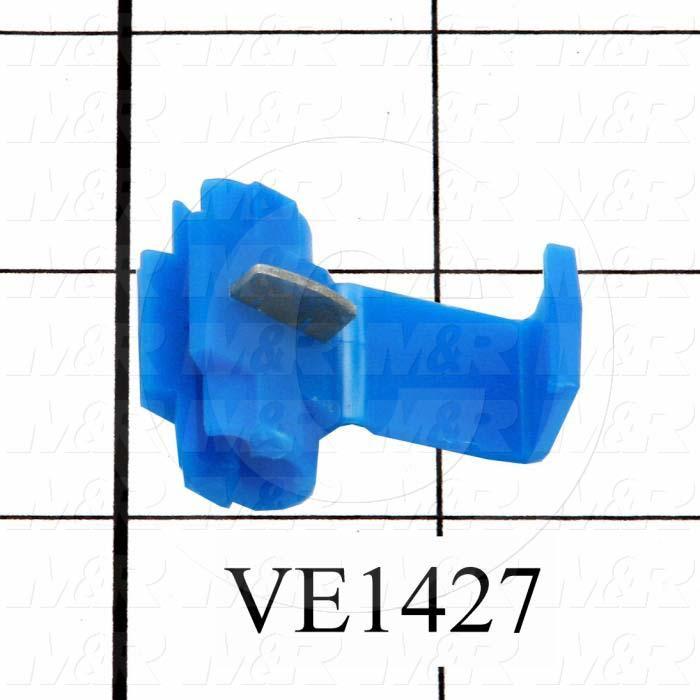 Wire Connector, Insulation Displacement Connector, Blue, 2, 18AWG Minimum Wire Size, 2, 14AWG Maximum Wire Size, 600V, Stranded Wire