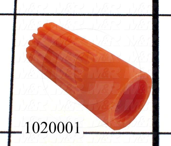 Wire Connector, Nut, Orange, 22AWG Minimum Wire Size, 18AWG Maximum Wire Size, 600V