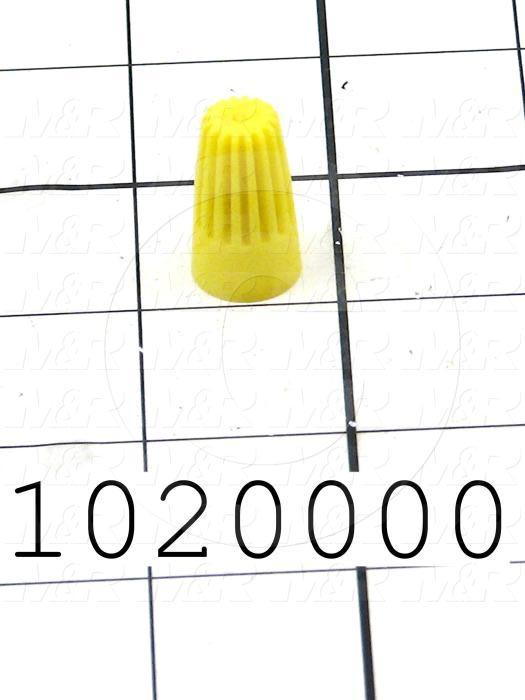 Wire Connector, Nut, Yellow, 18AWG Minimum Wire Size, 14AWG Maximum Wire Size, 600V