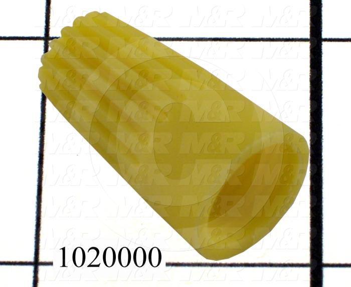 Wire Connector, Nut, Yellow, 18AWG Minimum Wire Size, 14AWG Maximum Wire Size, 600V