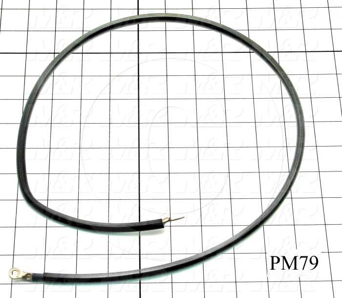 Wire, HV Lead, 12AWG, Black, 34"
