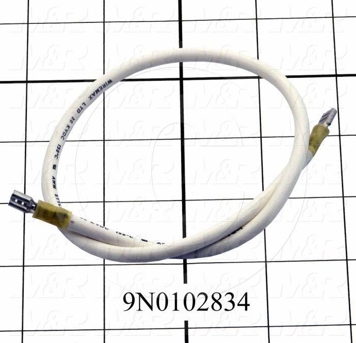 Wire, Lead, 12AWG, White, 30KV, 18"