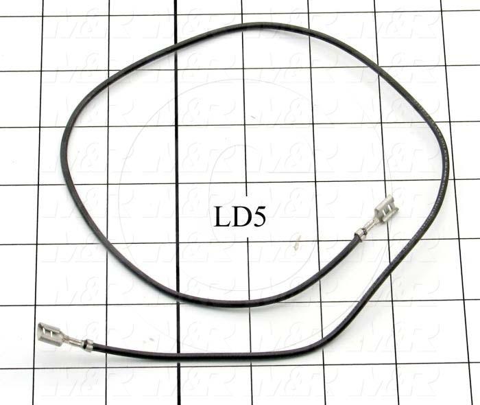 Wire, Lead, 18AWG, Black, 21"