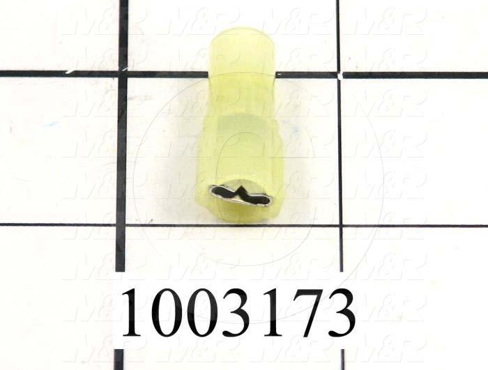 Wire Terminal, Female Quick Connect, Yellow, Wire Range 12-10AWG