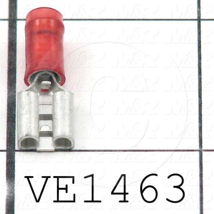 Wire Terminal, Female, Wire Range 22-18AWG