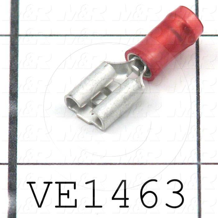 Wire Terminal, Female, Wire Range 22-18AWG