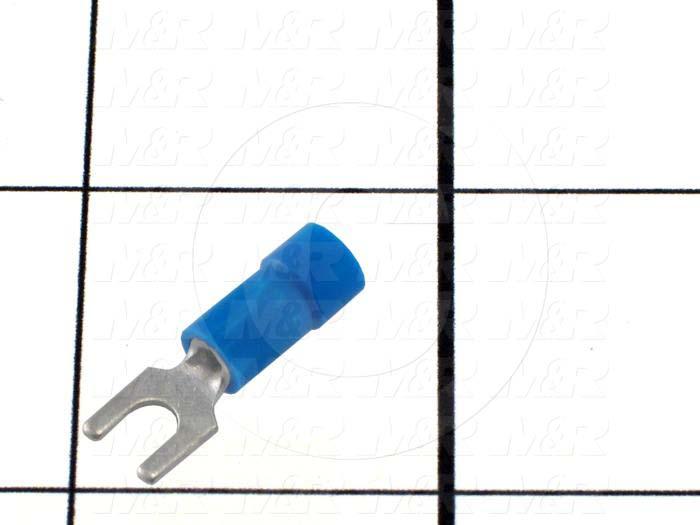Wire Terminal, Fork, Blue, Wire Range 16-14AWG, #6 Stud Size