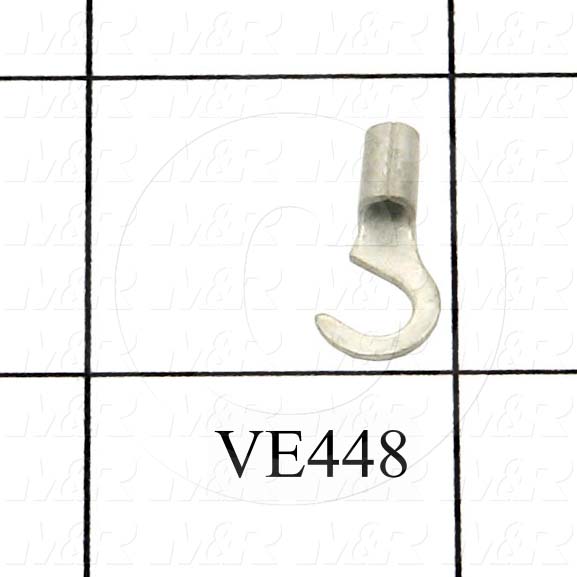 Wire Terminal, Hook, Wire Range 16-10AWG, #10 Stud Size