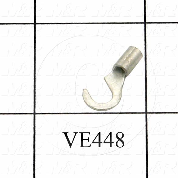 Wire Terminal, Hook, Wire Range 16-10AWG, #10 Stud Size